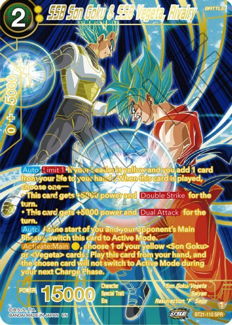 SSB Son Goku & SSB Vegeta, Rivalry Card Front