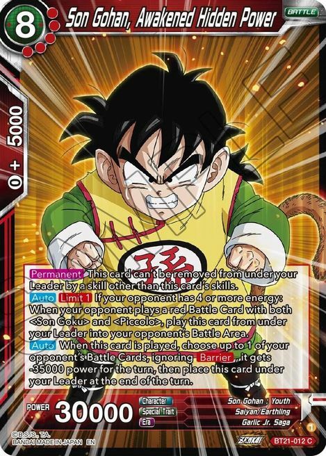 Son Gohan, Awakened Hidden Power Card Front