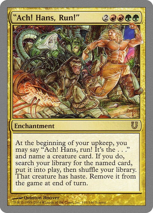 "Ach! Hans, Run!" Card Front