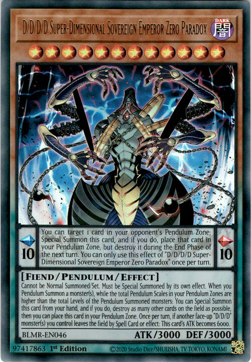 D/D/D/D Super-Dimensional Sovereign Emperor Zero Paradox Card Front