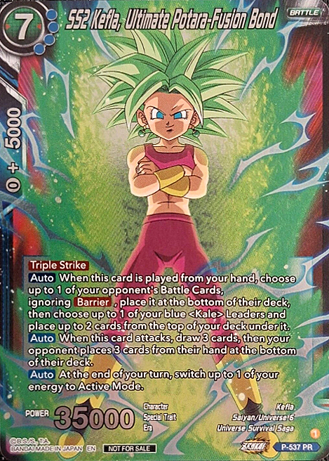 SS2 Kefla, Ultimate Potara-Fusion Bond Card Front