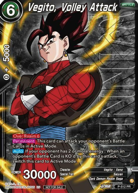 Vegito, Volley Attack Card Front