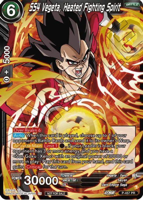 SS4 Vegeta, Heated Fighting Spirit Card Front