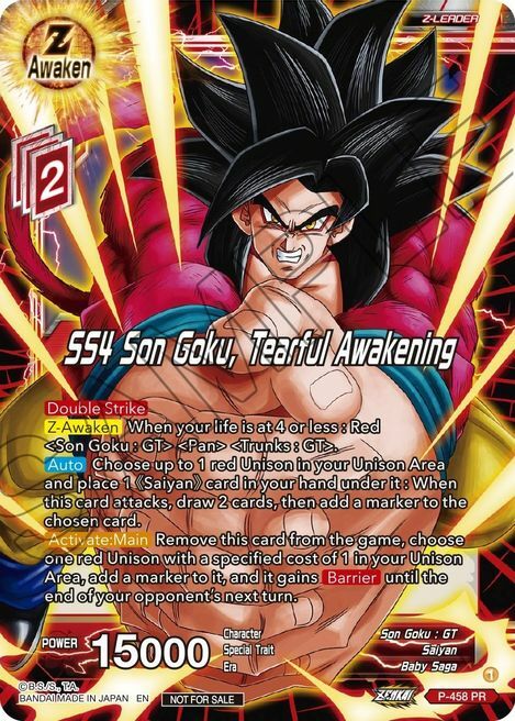 SS4 Son Goku, Tearful Awakening Card Front