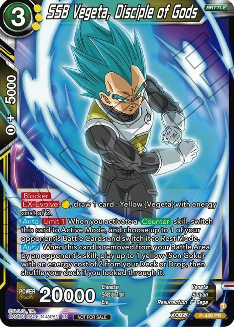 SSB Vegeta, Disciple of Gods Card Front