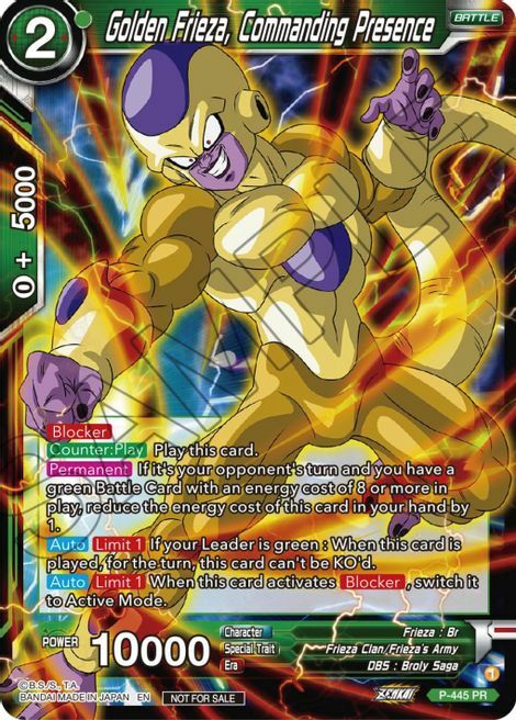 Golden Frieza, Commanding Presence Card Front