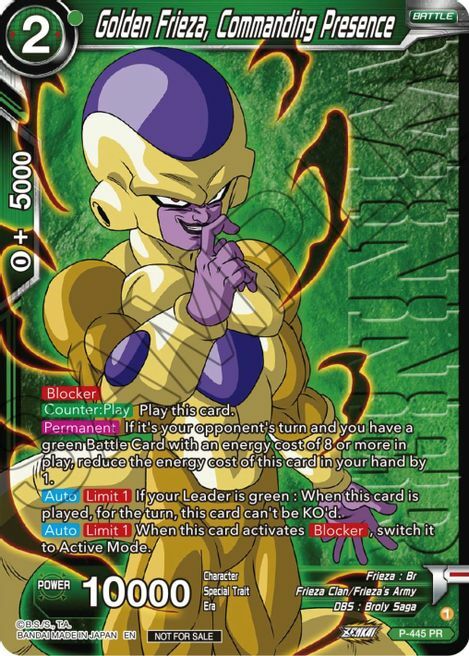 Golden Frieza, Commanding Presence Card Front