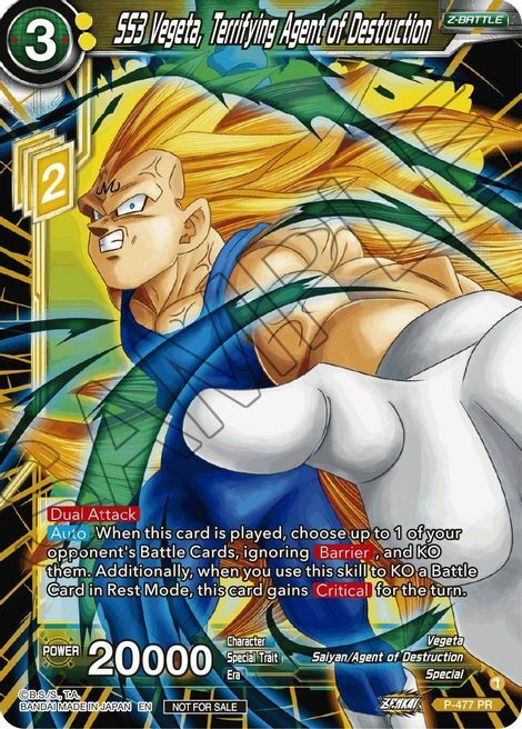 SS3 Vegeta, Terrifying Agent of Destruction Card Front