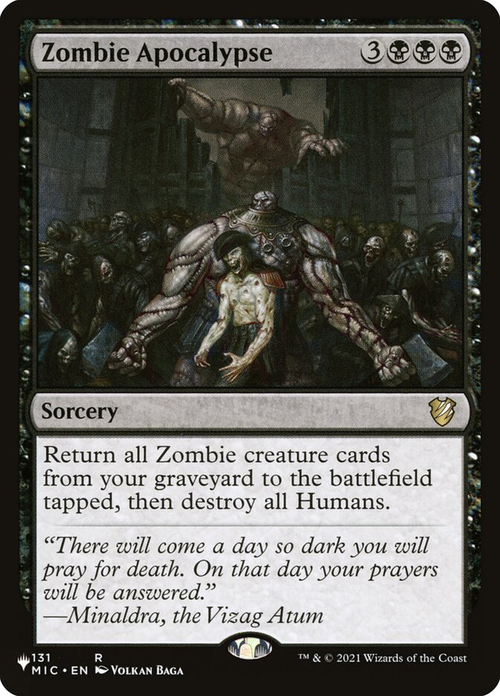 Zombie Apocalypse Card Front