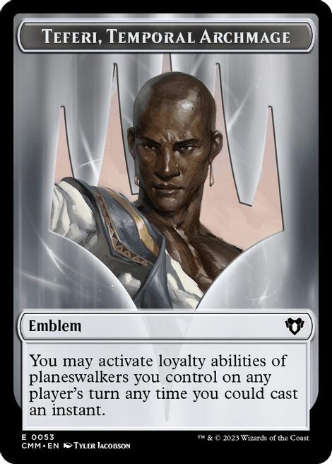 Teferi, Temporal Archmage Emblem // Human Soldier Card Front