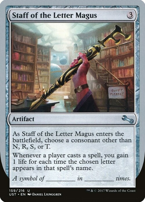 Staff of the Letter Magus Card Front