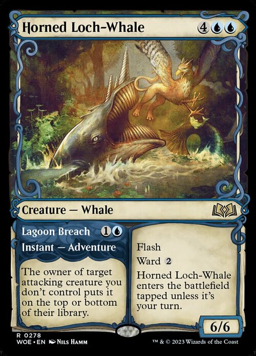 Horned Loch-Whale // Lagoon Breach Card Front