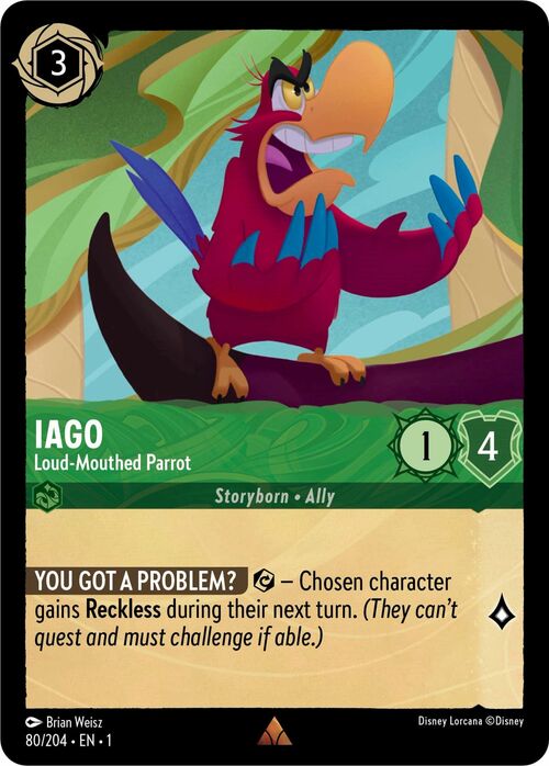 Iago - Loud-Mouthed Parrot Card Front