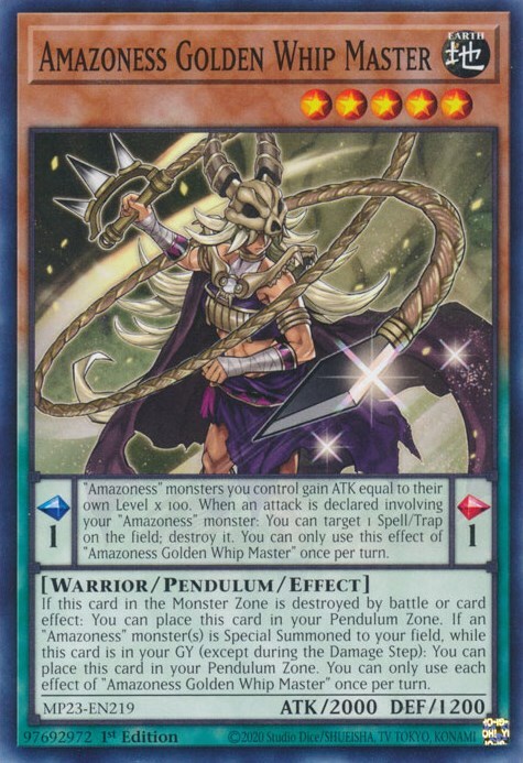 Amazoness Golden Whip Master Card Front