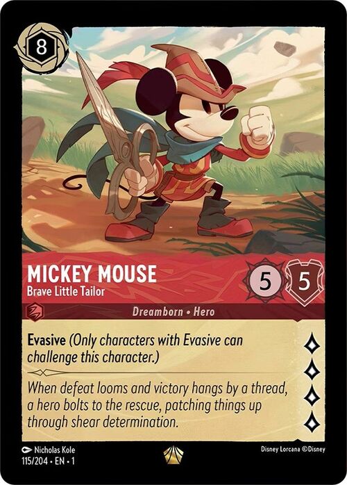 Mickey Mouse - Brave Little Tailor Card Front