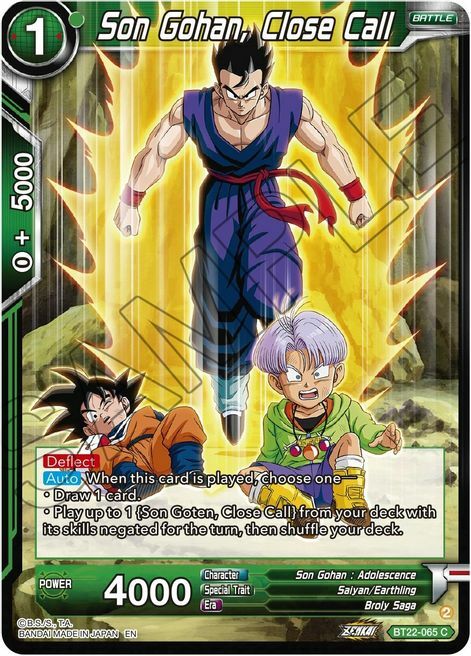 Son Gohan, Close Call Card Front