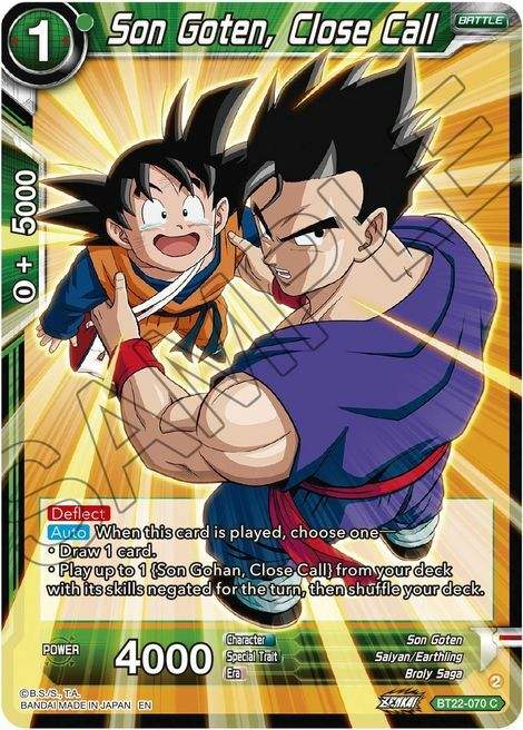 Son Goten, Close Call Card Front