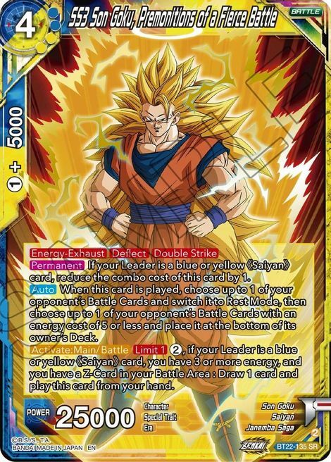 SS3 Son Goku, Premonitions of a Fierce Battle Card Front