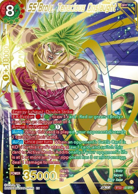 SS Broly, Tenacious Onslaught Card Front