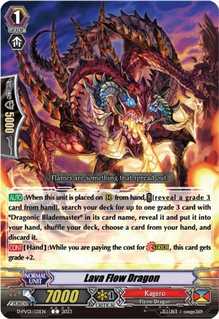 Lava Flow Dragon Card Front