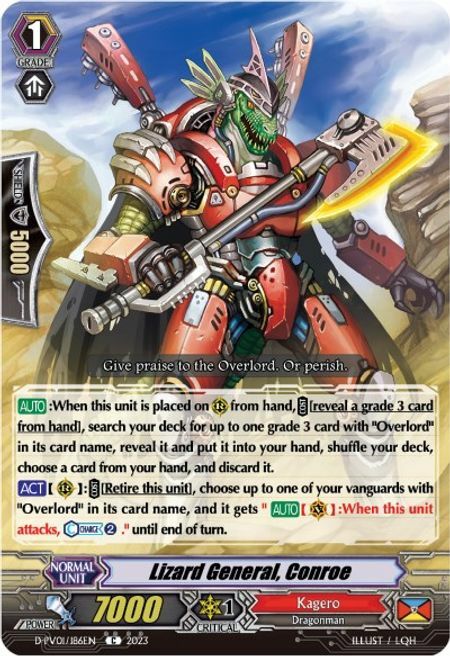 Lizard General, Conroe Card Front