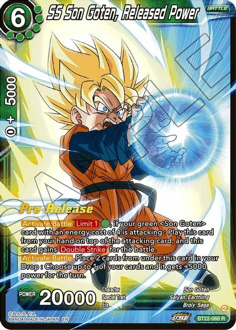 SS Son Goten, Released Power Card Front