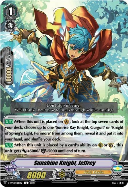 Sunshine Knight, Jeffrey Card Front