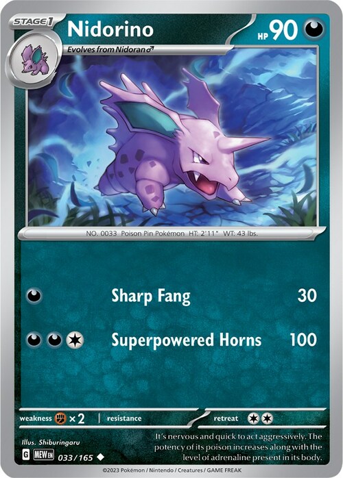 Nidorino Card Front