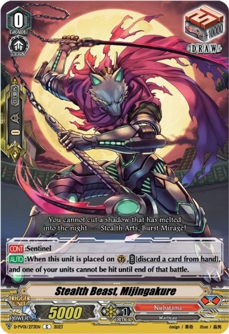 Stealth Beast, Mijingakure Card Front