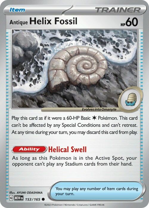 Antique Helix Fossil Card Front