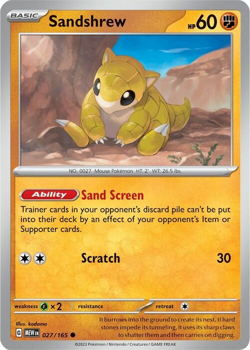 Sandshrew Card Front