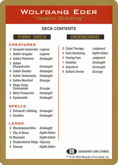 Wolfgang Eder Decklist Card Front