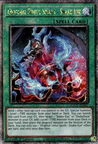 Original Sinful Spoils - Snake-Eye Card Front