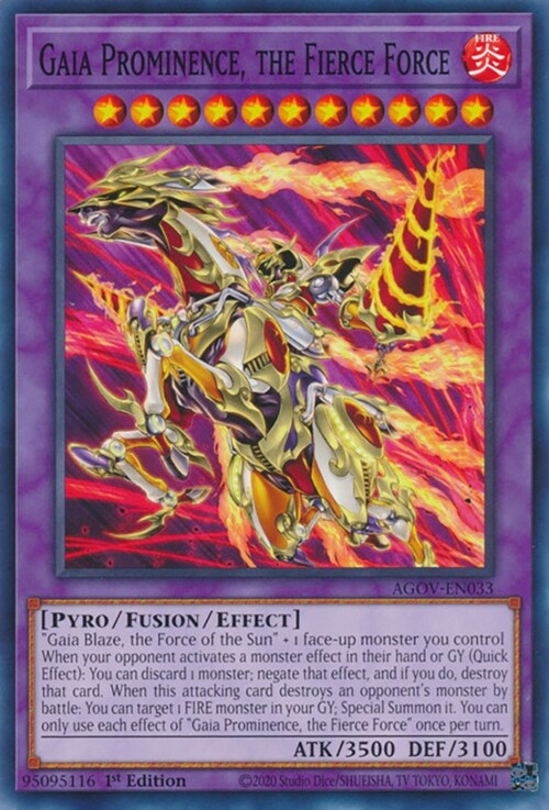 Gaia Prominence, the Fierce Force Card Front