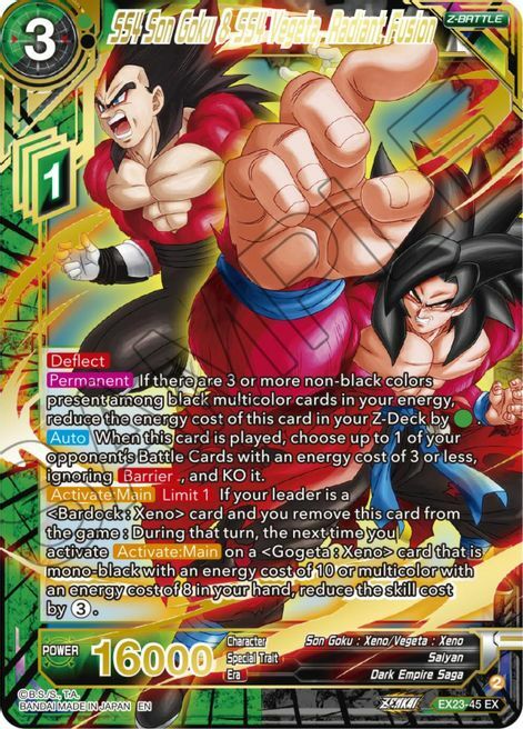 SS4 Son Goku & SS4 Vegeta, Radiant Fusion Card Front