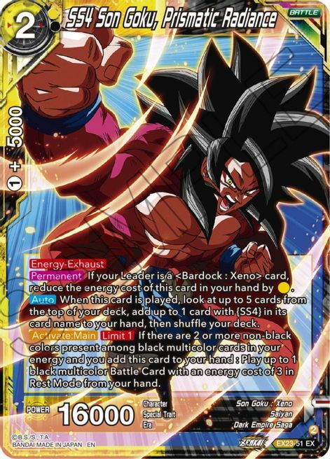 SS4 Son Goku, Prismatic Radiance Card Front