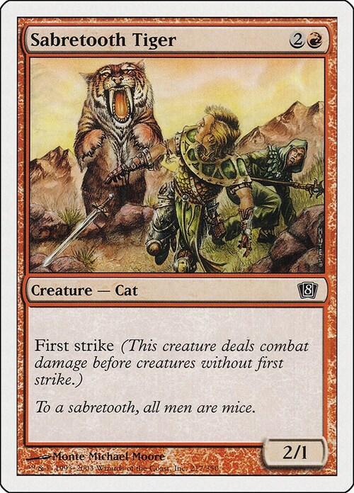 Sabretooth Tiger Card Front