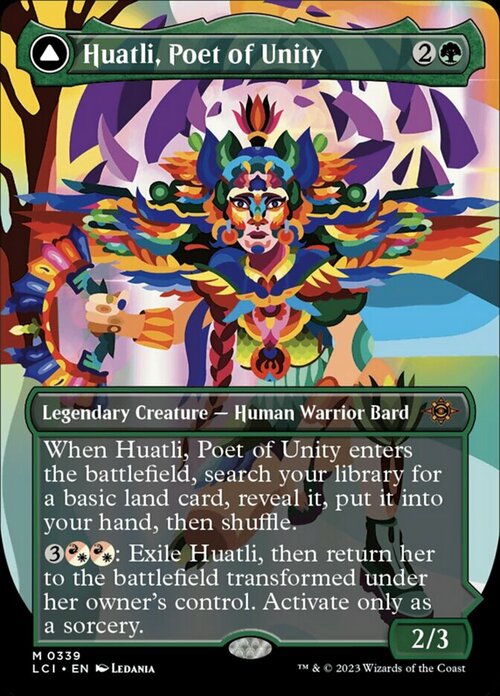 Huatli, Poet of Unity // Roar of the Fifth People Card Front