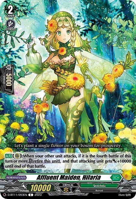 Affluent Maiden, Hilaria Card Front