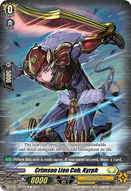 Crimson Lion Cub, Kyrph Card Front