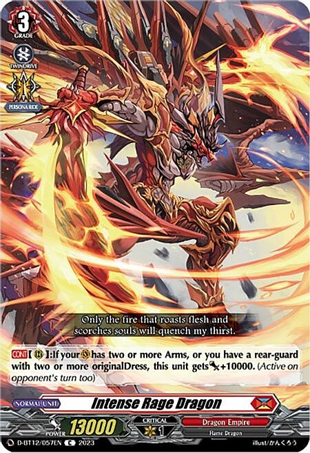 Intense Rage Dragon Card Front