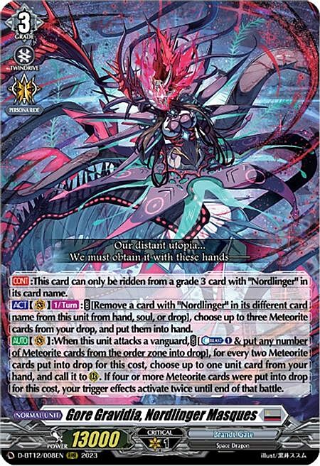 Gore Gravidia, Nordlinger Masques Card Front