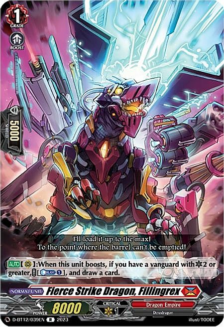 Fierce Strike Dragon, Fillingrex Card Front