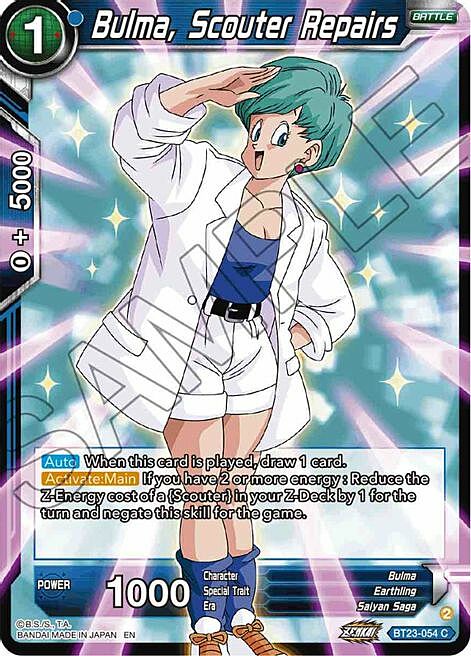 Bulma, Scouter Repairs Card Front