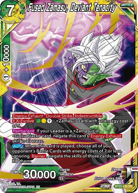 Fused Zamasu, Deviant Tenacity Card Front