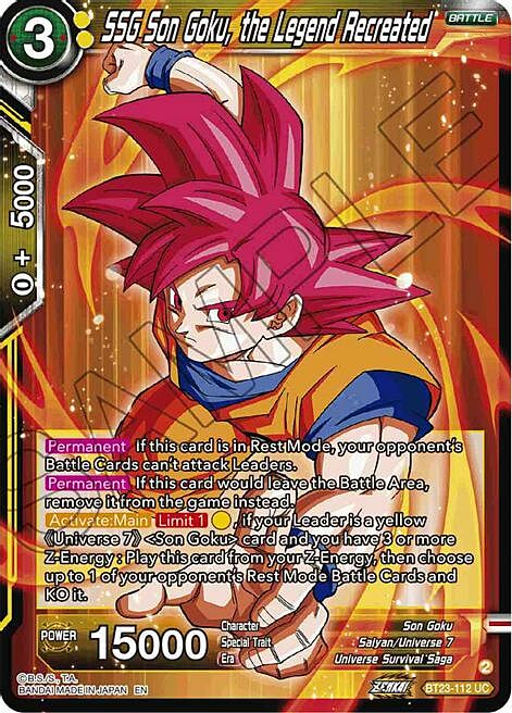 SSG Son Goku, the Legend Recreated Card Front