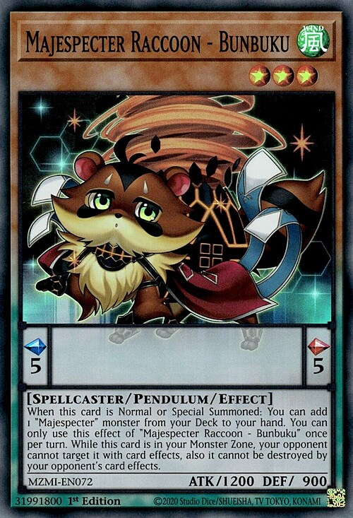 Majespecter Raccoon - Bunbuku Card Front