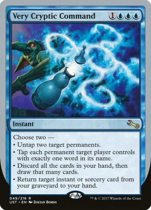 Very Cryptic Command Card Front