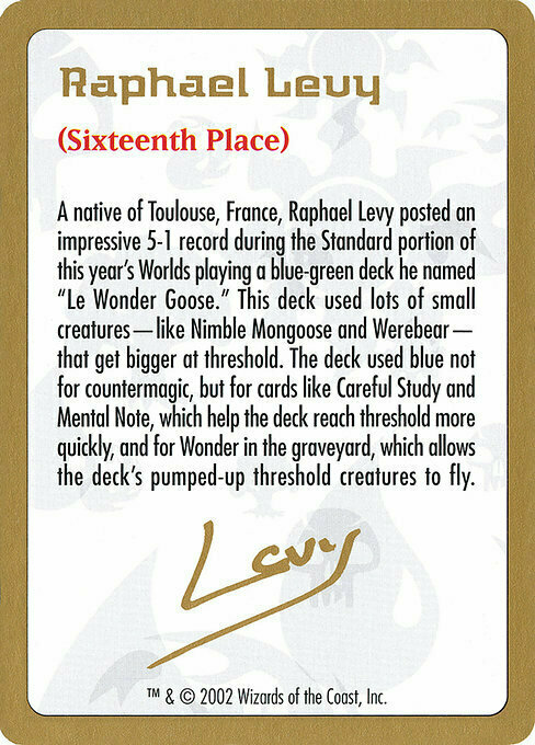 Raphael Levy Bio Card Front