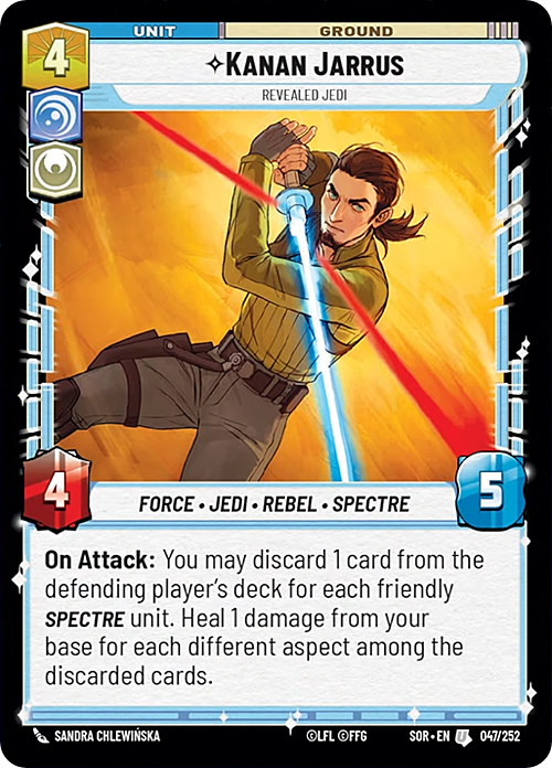 Kanan Jarrus - Revealed Jedi Card Front